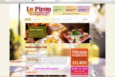 Création sites internet dynamiques EMS : Restaurant Le Piron 41800 Montoire