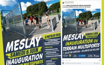 Inauguration du City-stade de Meslay communication publique signée EMS