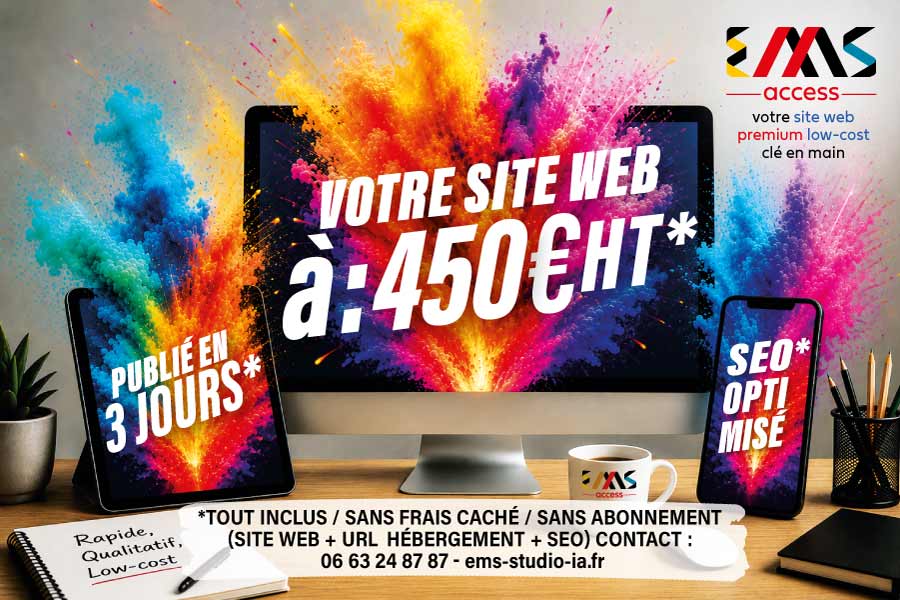 Offre EMS Access pour créer un site web professionnel low-cost premium, clé en main et optimisé SEO